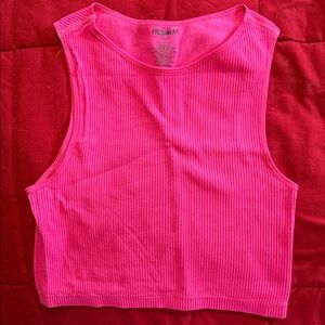 Freshwear Vibrant Pink Ribbed Women's Tank Top